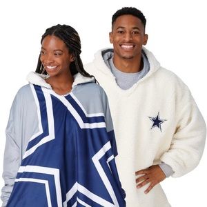 NWT foco NFL Dallas Cowboys Reversible Oversized Sherpa Sweatshirt Hoodeez